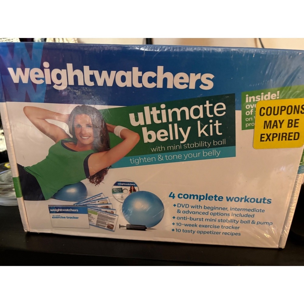 Weight Watchers Ultimate Belly Kit DVD & Mini Stability Ball - Pump Included NOS